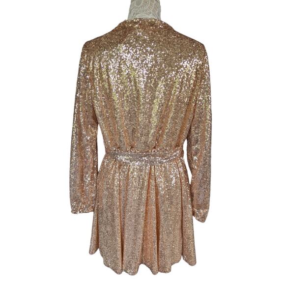 Showpo. Three of Us rose gold sequin dress - Picture 5 of 9